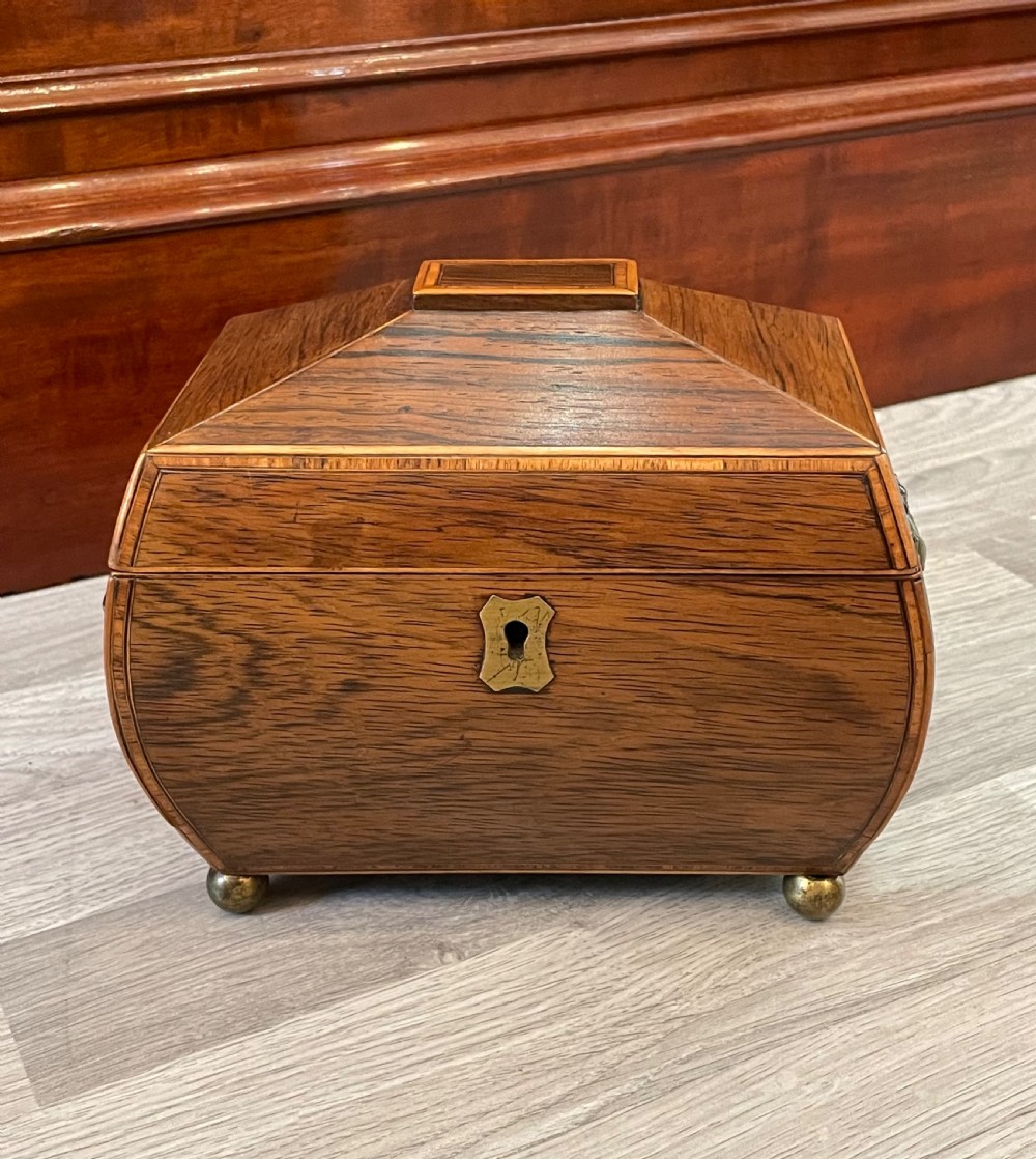 Regency Rosewood Bombe Shaped Tea Caddy View II