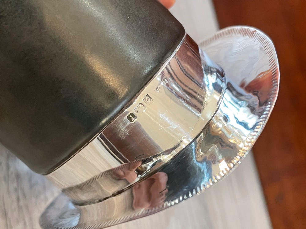 A rare Top Hat silver topped Vesta holder Striker View IV