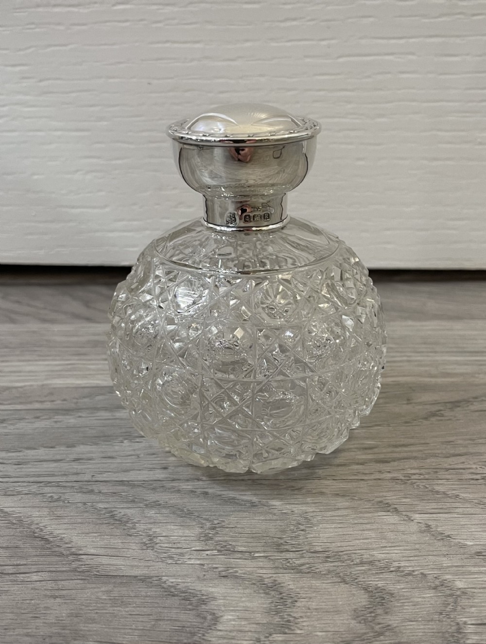 Edwardian Cut Glass & Silver Scent Perfume Bottle