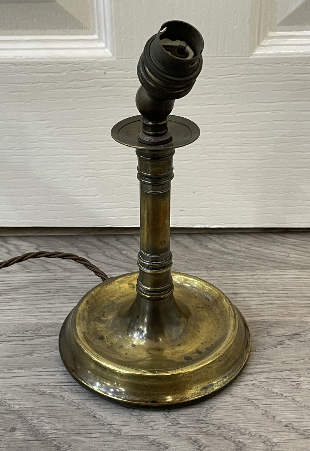 Unusual Early 20th Century Brass Table Lamp by Limpet View III