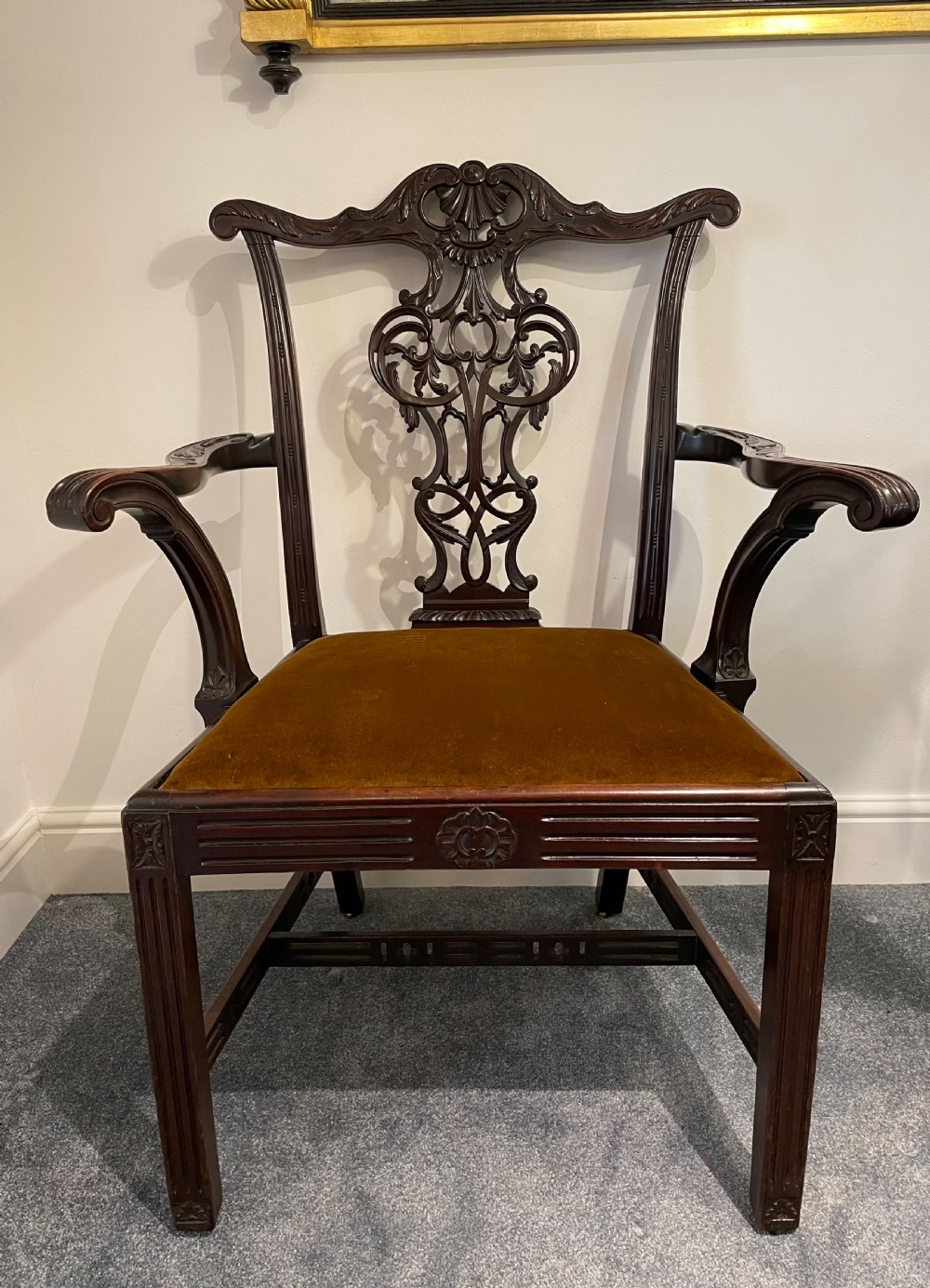 Impressive Mahogany Chippendale Style Chair