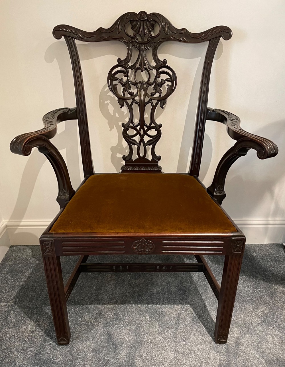 Impressive Mahogany Chippendale Style Chair View III