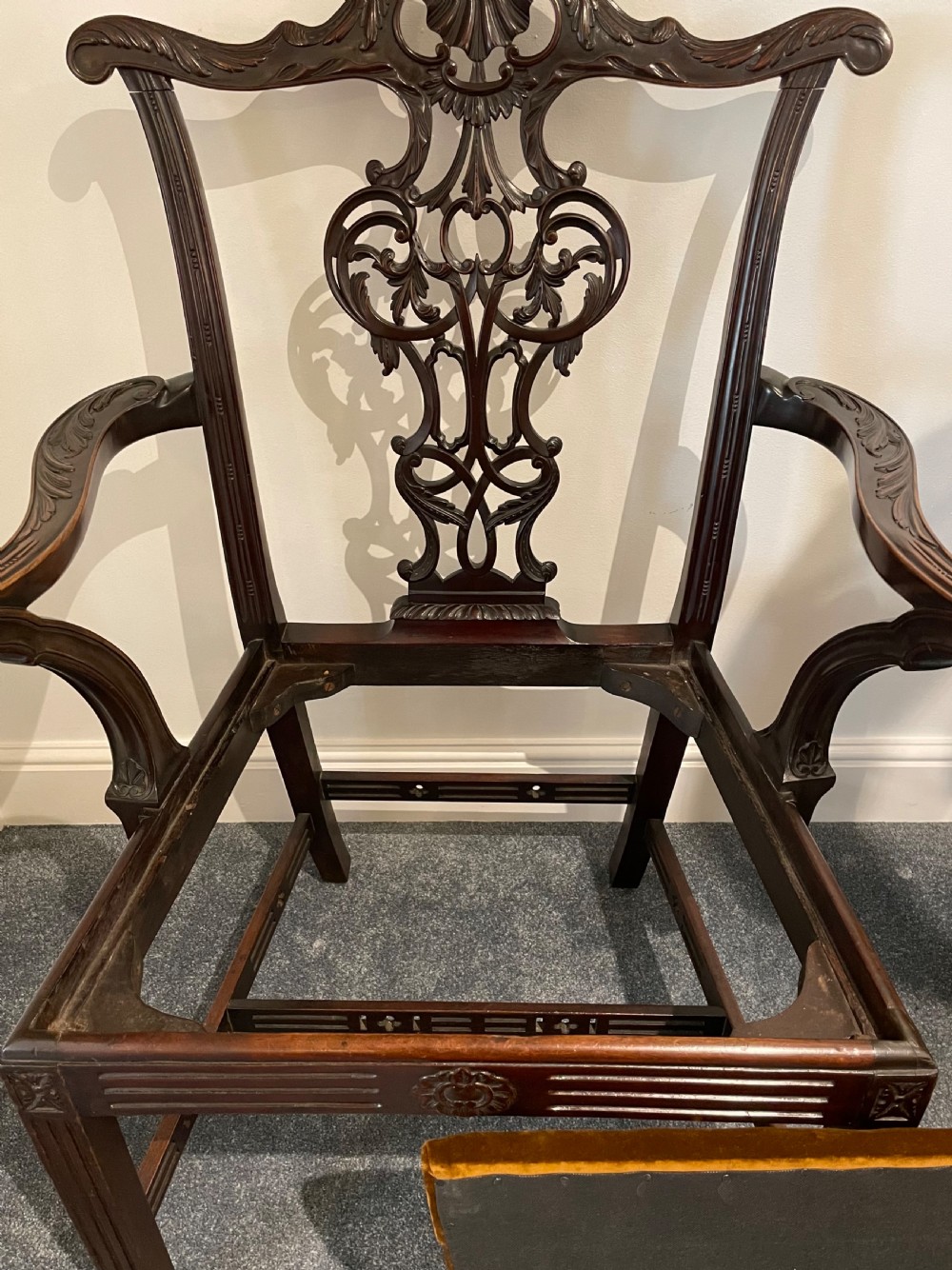 Impressive Mahogany Chippendale Style Chair View XII