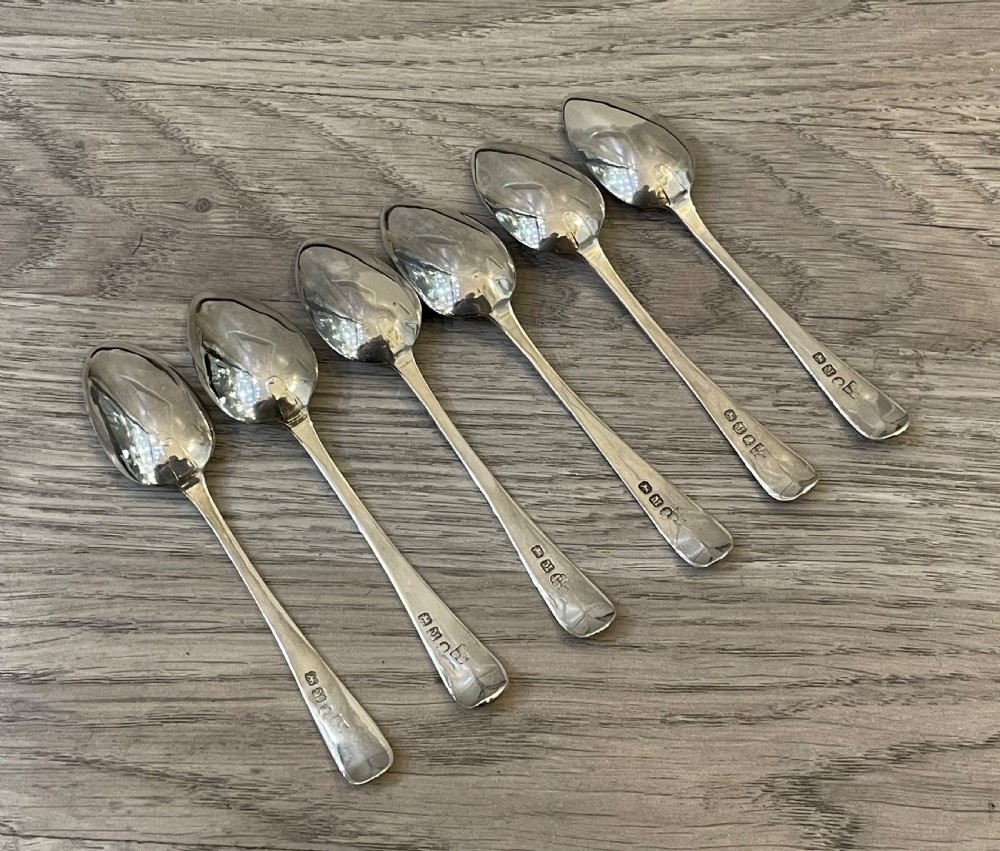Set of Six George III Bright Cut Silver Teaspoons View III