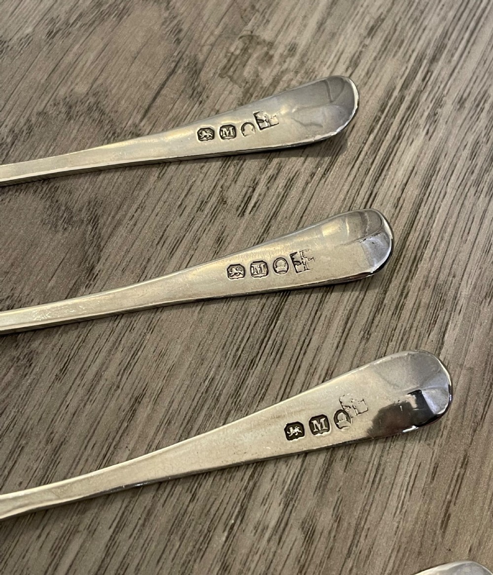 Set of Six George III Bright Cut Silver Teaspoons View VI