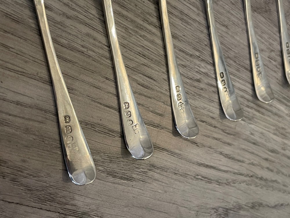 Set of Six George III Bright Cut Silver Teaspoons View VII