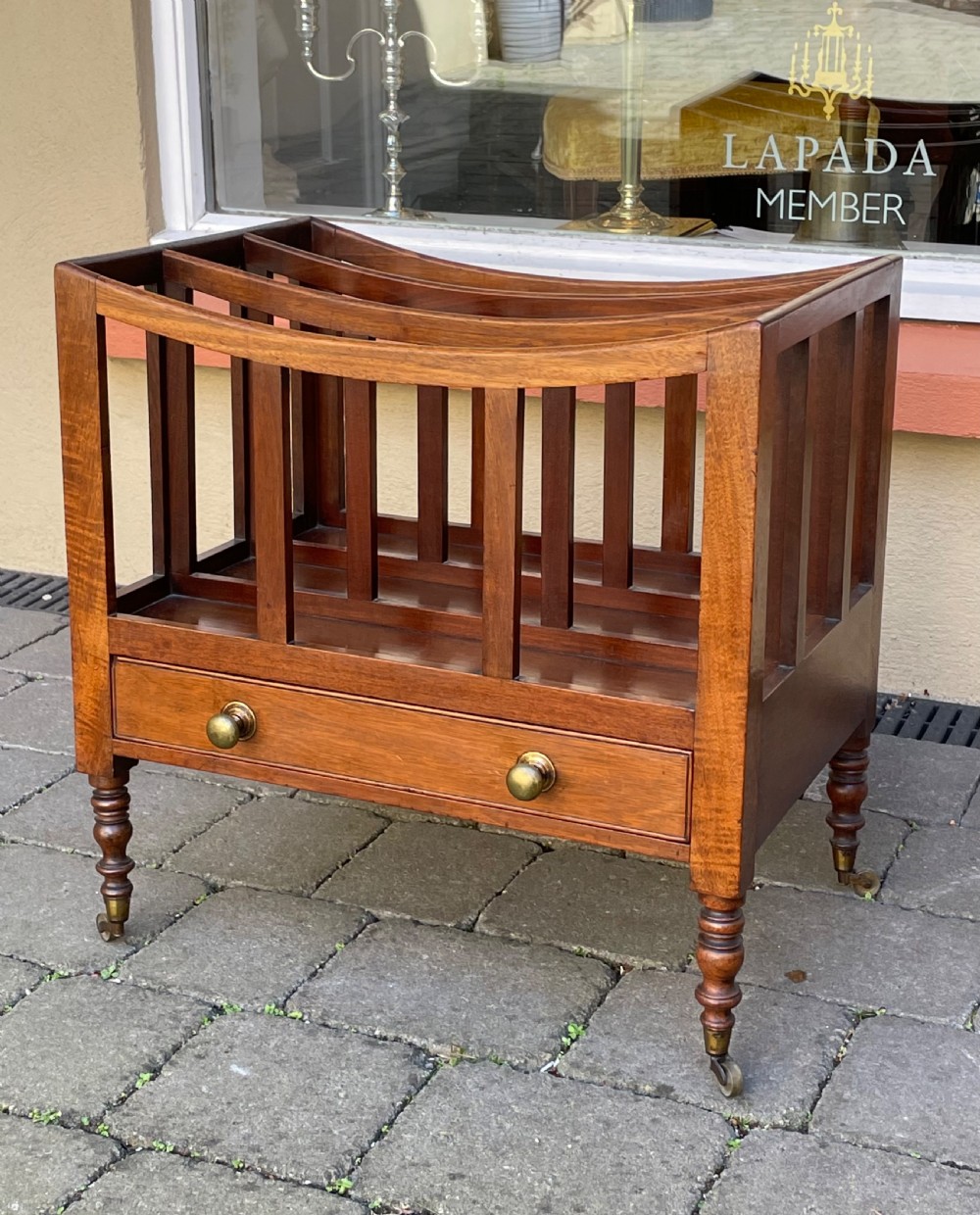 Georgian Mahogany Canterbury Magazine Rack  View V