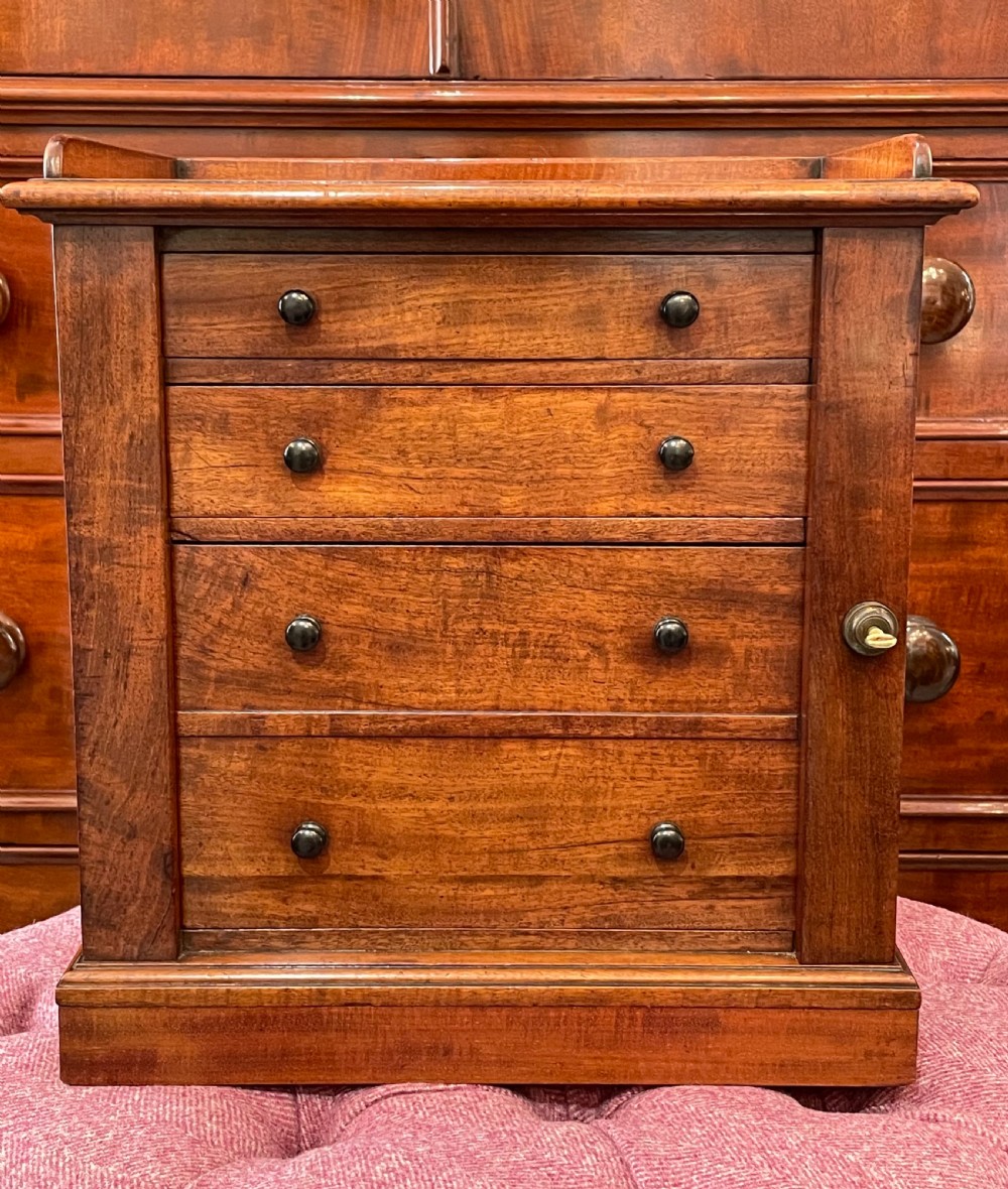 Miniature Victorian Wellington Chest Jewellery Box View II