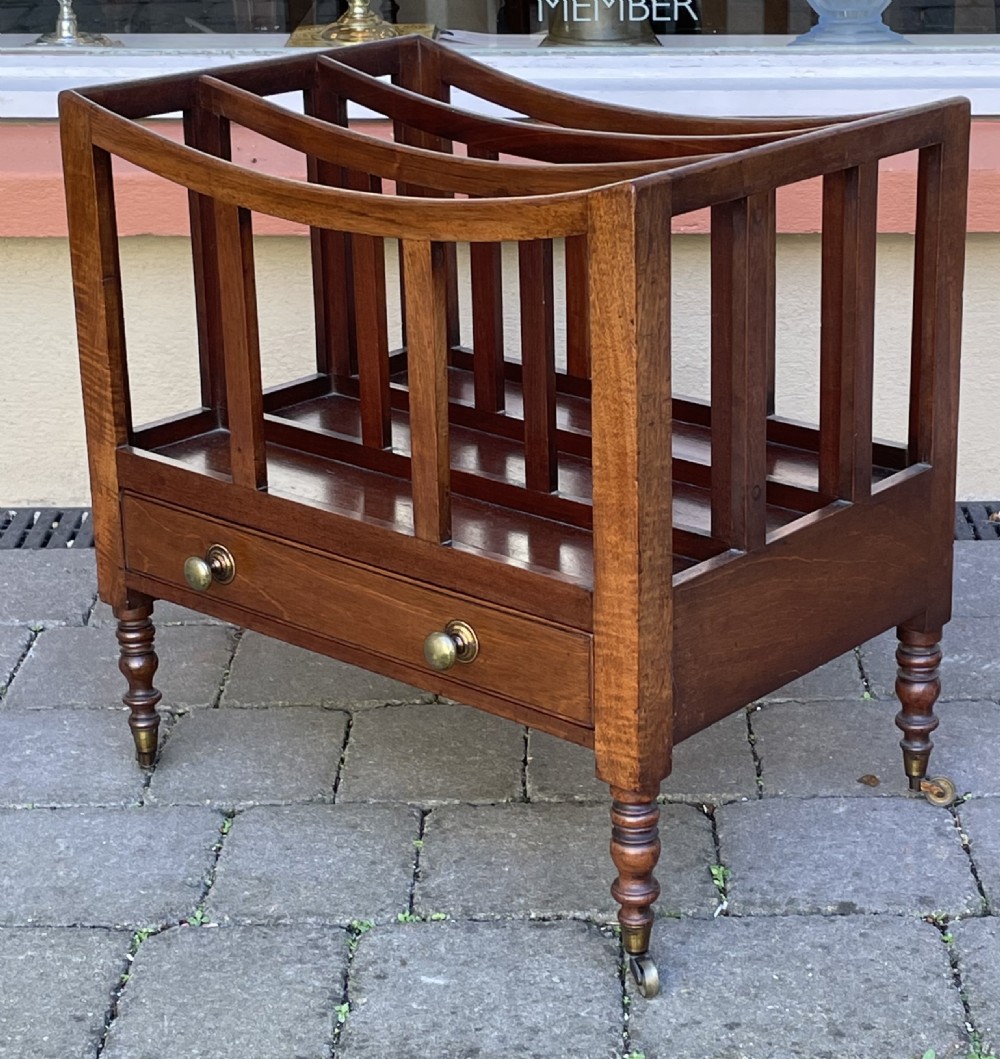 Georgian Mahogany Canterbury Magazine Rack 