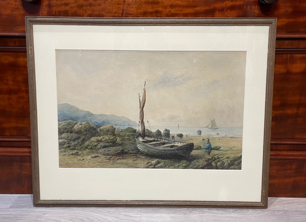 Victorian Marine Watercolour by Edgar Santley, 1879