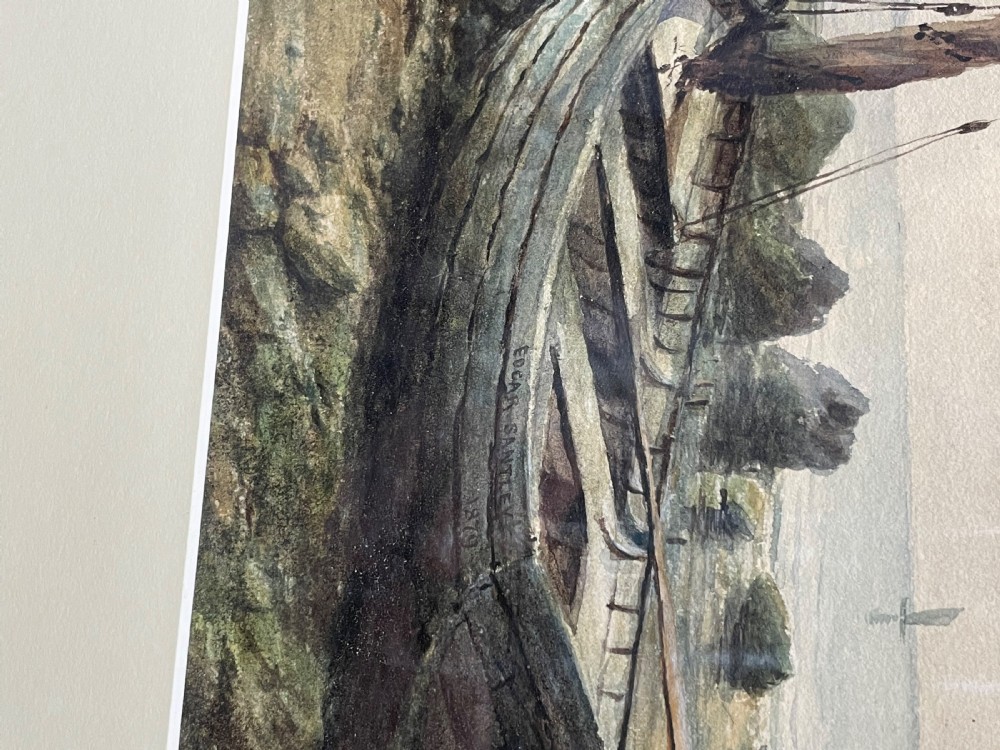 Victorian Marine Watercolour by Edgar Santley, 1879 View IV