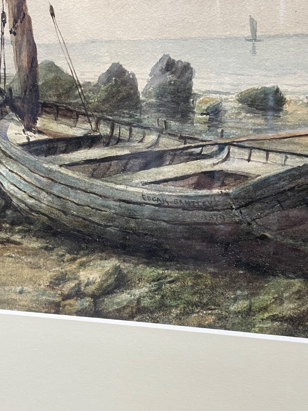 Victorian Marine Watercolour by Edgar Santley, 1879 View XI