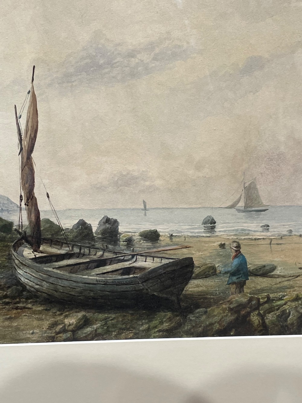 Victorian Marine Watercolour by Edgar Santley, 1879 View XIII