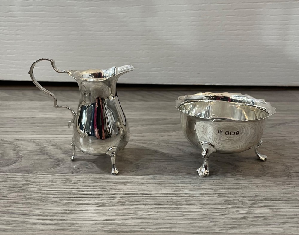 Victorian Solid Silver Sugar and Cream Set, 1896