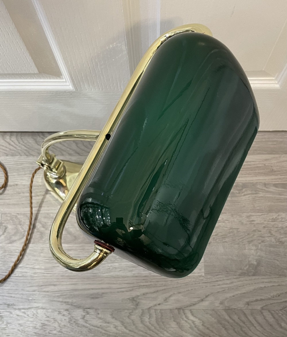 Art Nouveau Brass Bankers Lamp View IV