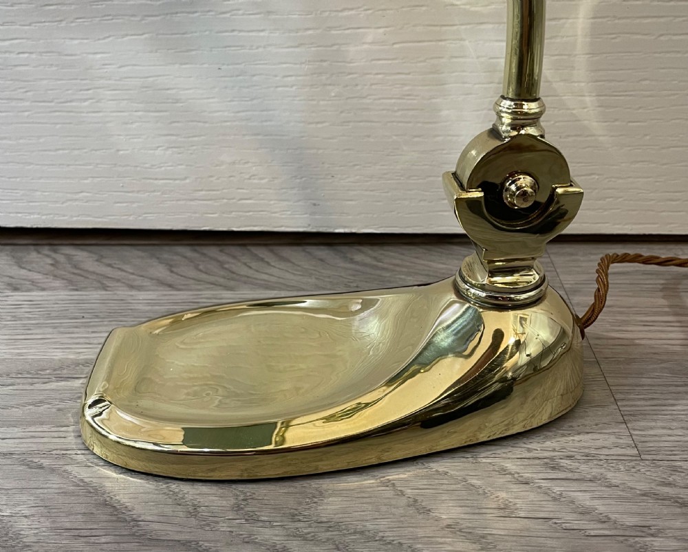 Art Nouveau Brass Bankers Lamp View VI