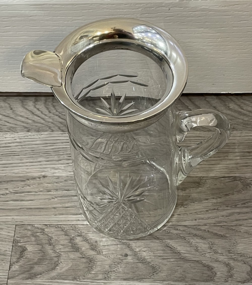 George V Silver Topped and Cut Glass Pitcher Cocktail Jug View II