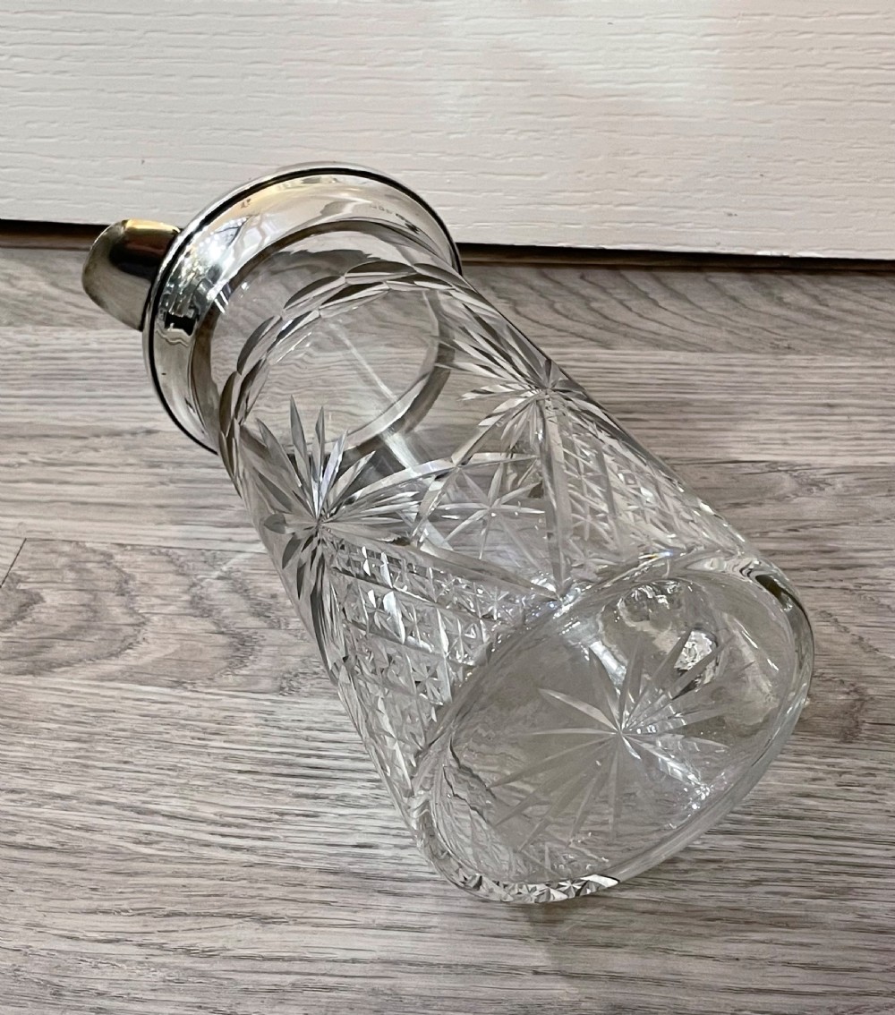 George V Silver Topped and Cut Glass Pitcher Cocktail Jug View V