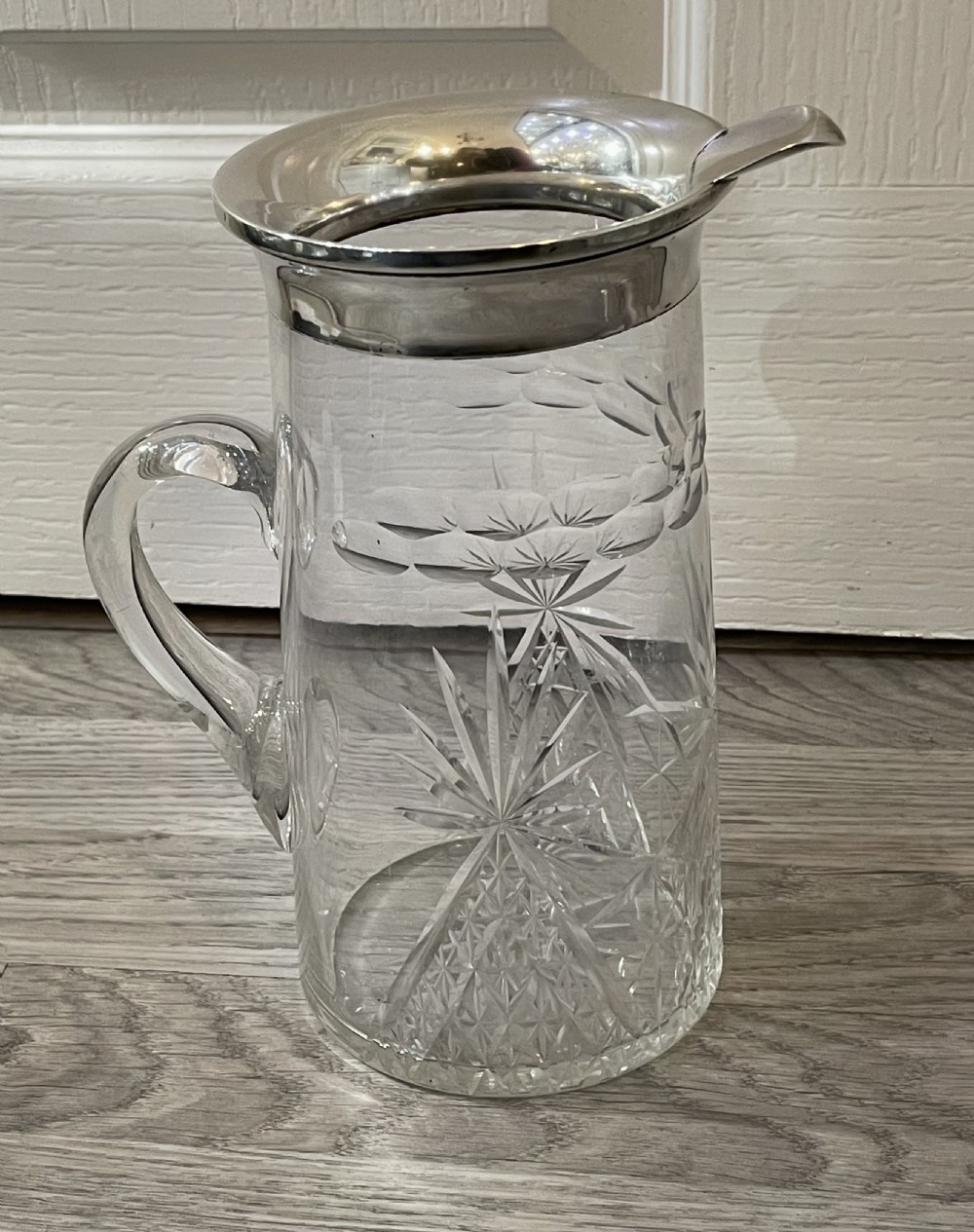 George V Silver Topped and Cut Glass Pitcher Cocktail Jug View VI