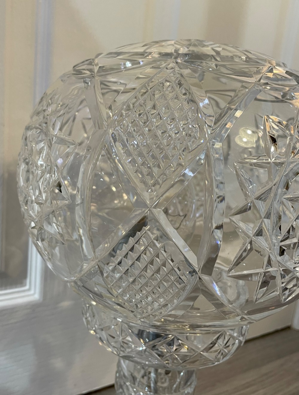 Large Cut Glass Mushroom Table Lamp View III