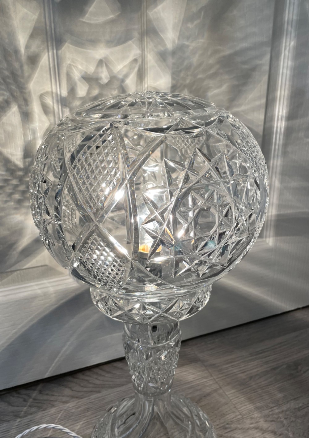 Large Cut Glass Mushroom Table Lamp View IV