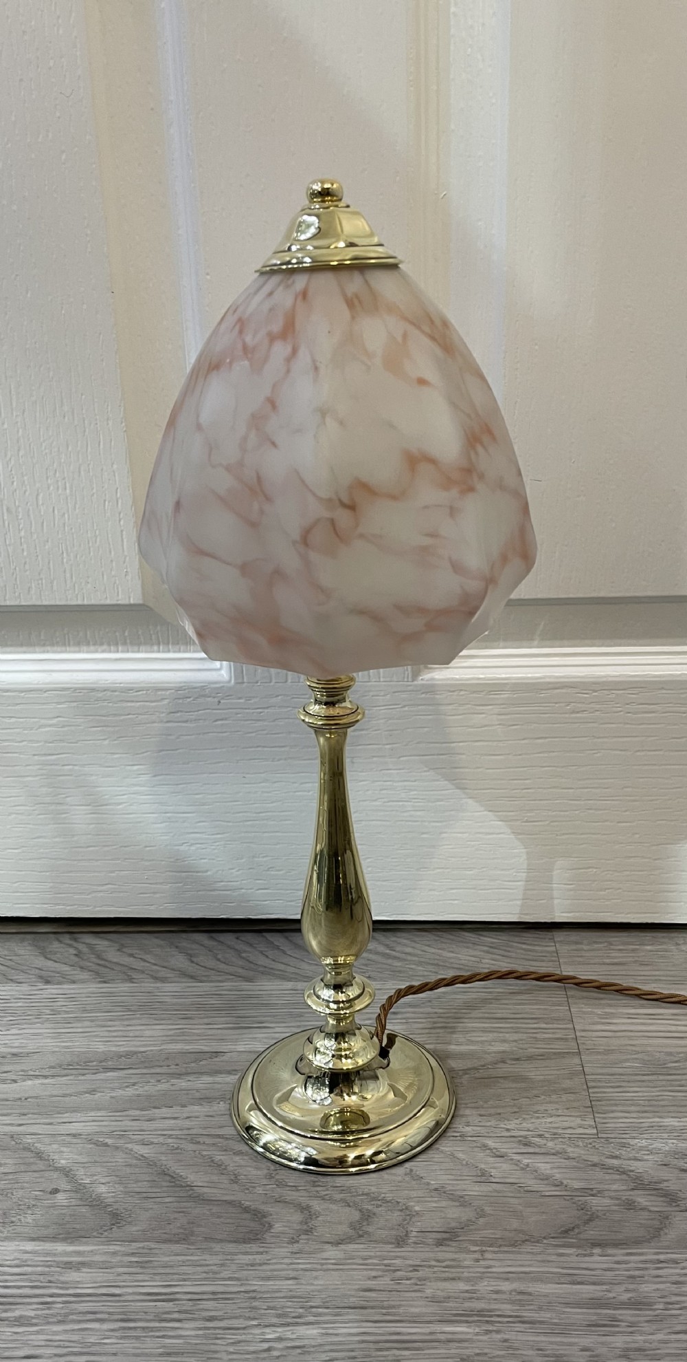 Pretty Edwardian Solid Brass Table Lamp