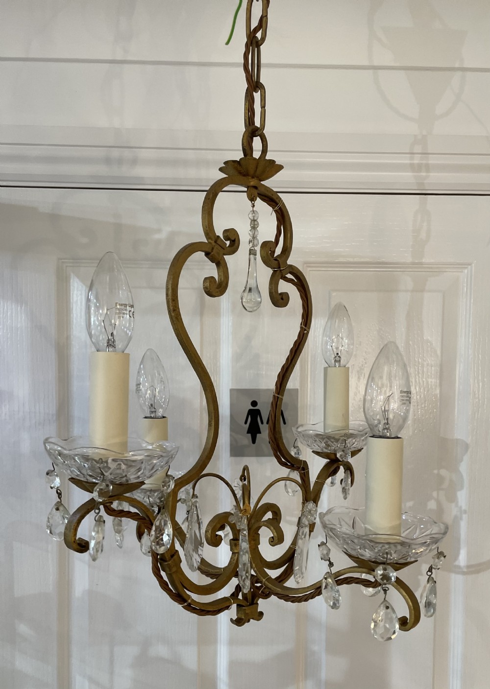 Pretty French Four Branch Chandelier