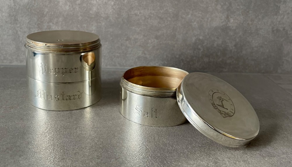 Rare Victorian Silver Picnic Condiment Set by Asprey and retailed by Leuchars  View X