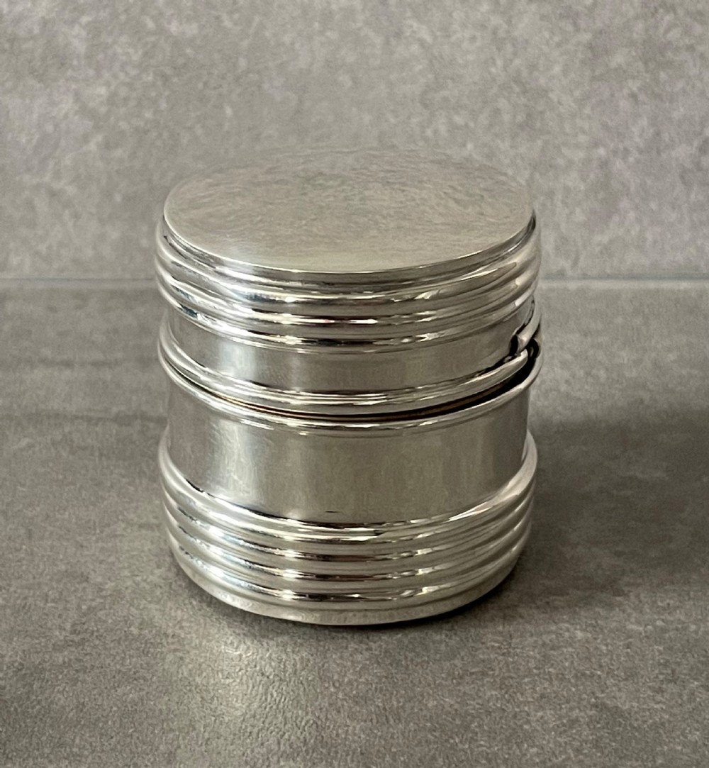 Edwardian Solid Silver Travelling Inkwell View II