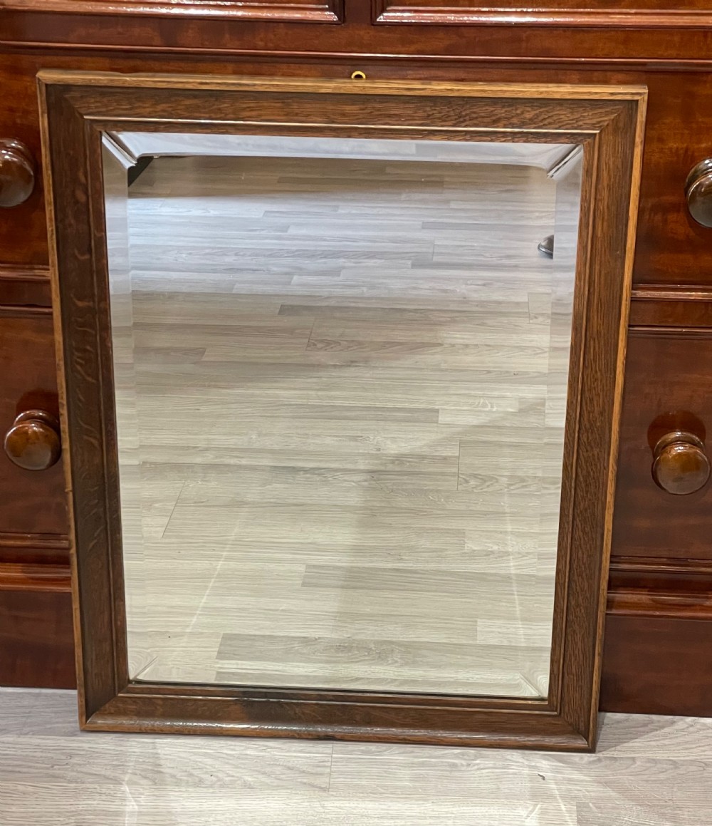 Edwardian Arts & Crafts Period Oak Wall Mirror