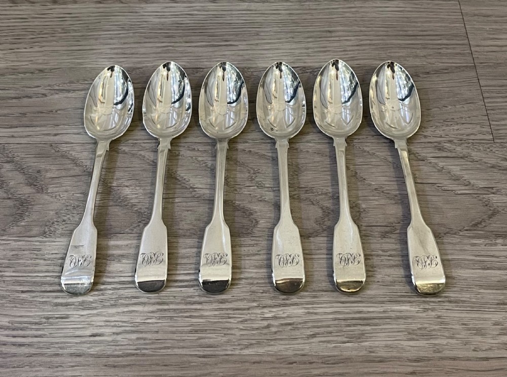 Set of Six Victorian Solid Silver Spoons