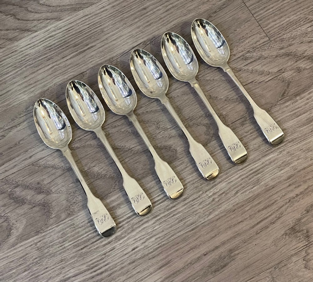 Set of Six Victorian Solid Silver Spoons View II