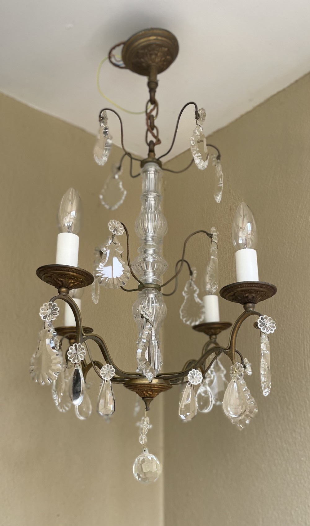 Early 20th Century Four Light Chandelier, French