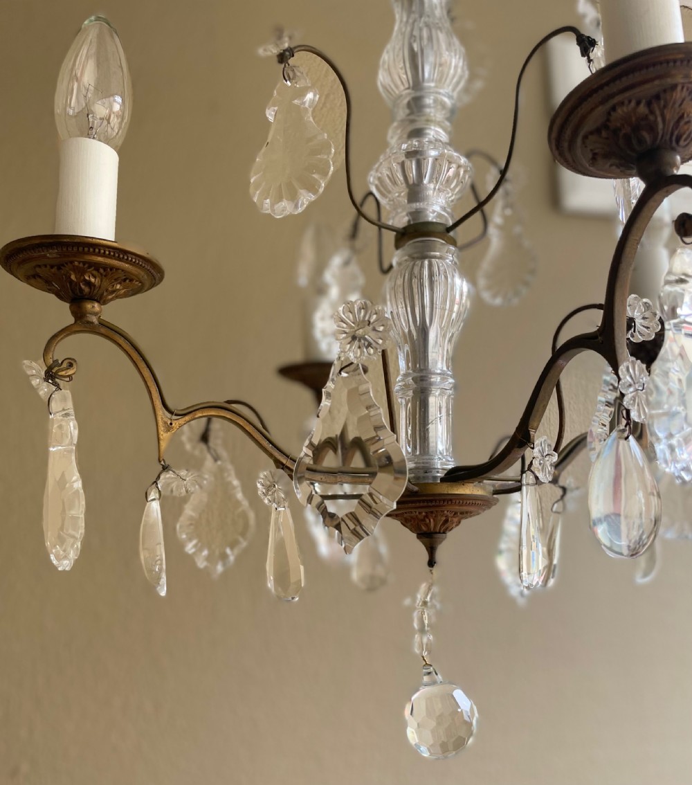 Early 20th Century Four Light Chandelier, French View IV