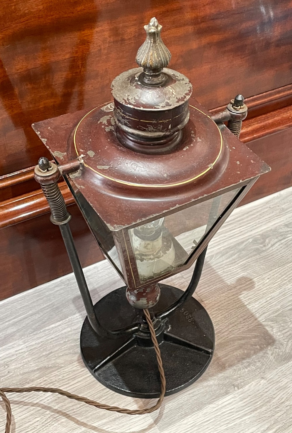 Unusual German Gimbal Lantern Table Lamp View VI