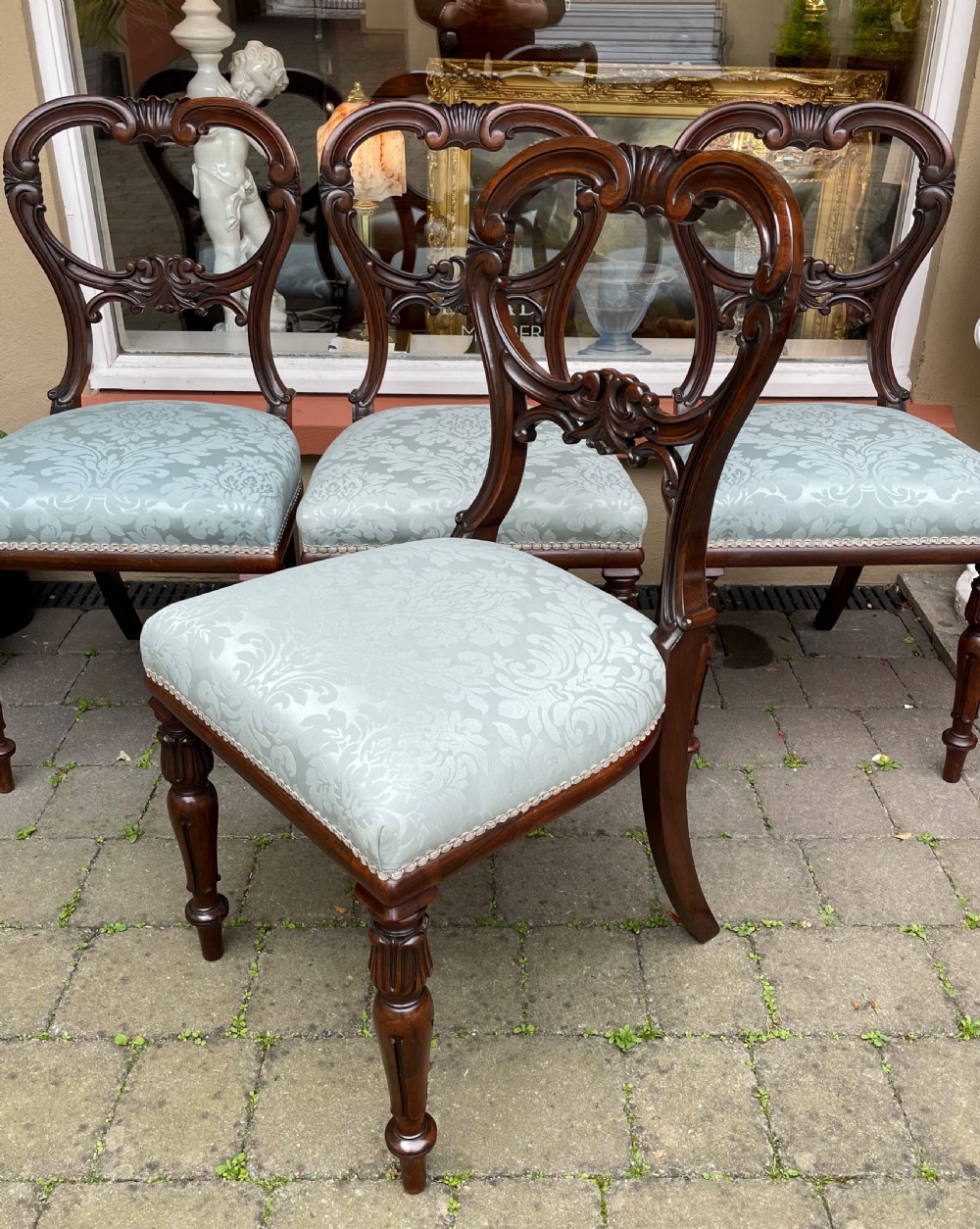 Superb Set of Four William IV Rosewood Dining Chairs by J Sinclair View VI