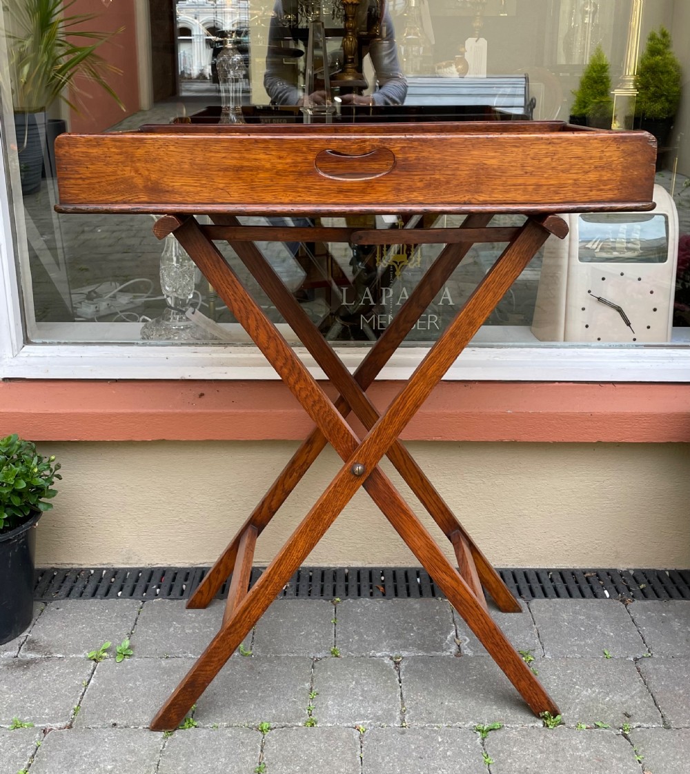 Good Victorian Oak Butlers Tray on Stand View III