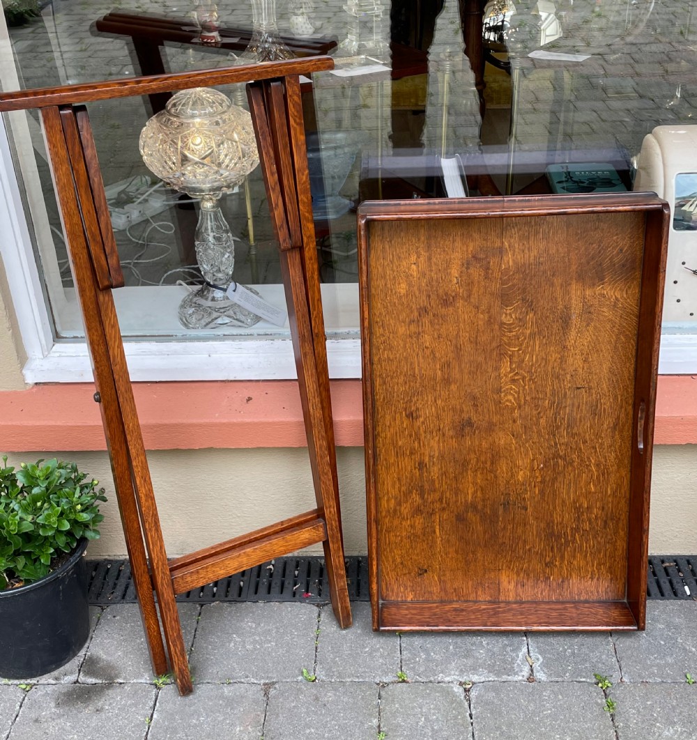 Good Victorian Oak Butlers Tray on Stand View IV