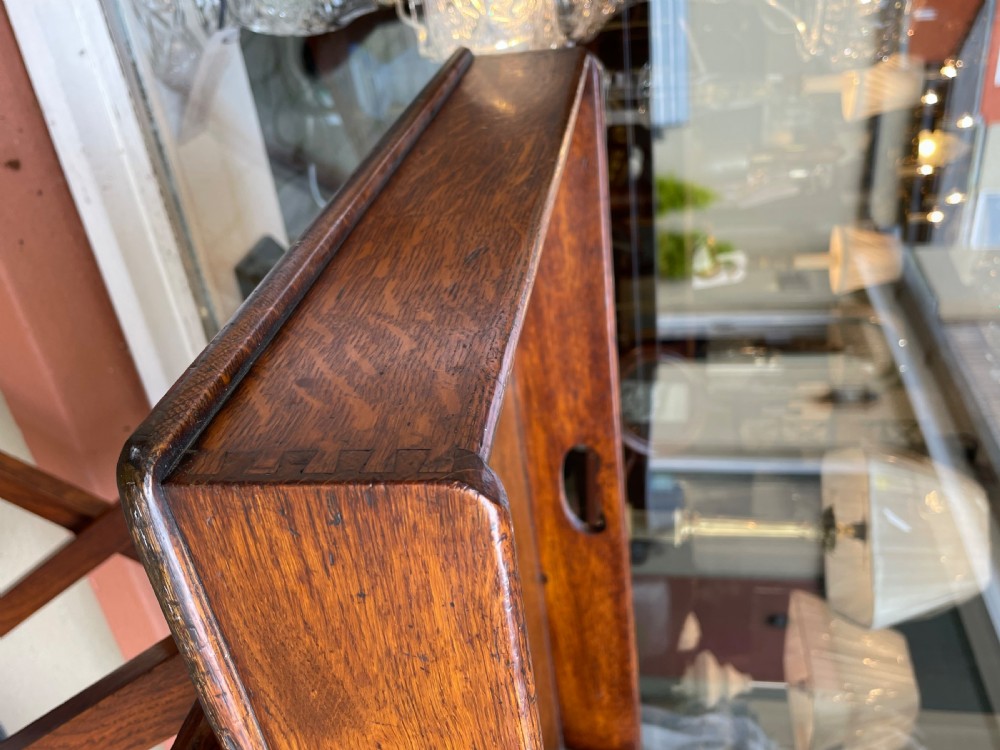 Good Victorian Oak Butlers Tray on Stand View VI