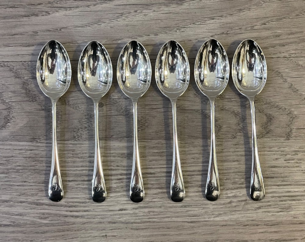Set Six Solid Silver Teaspoons, 1907 View III
