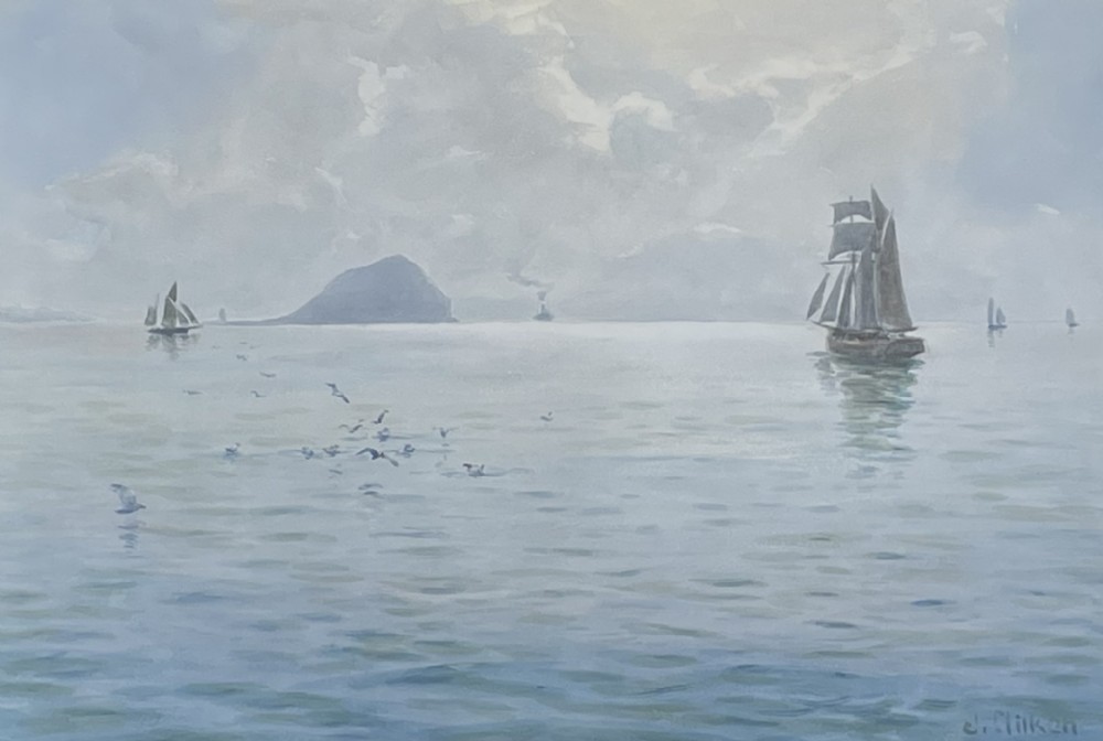 James Aitken Marine Watercolour, Ailsa Craig
