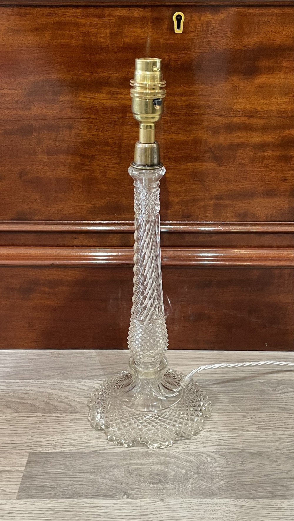 Quality Cut Glass Table Lamp with Shade