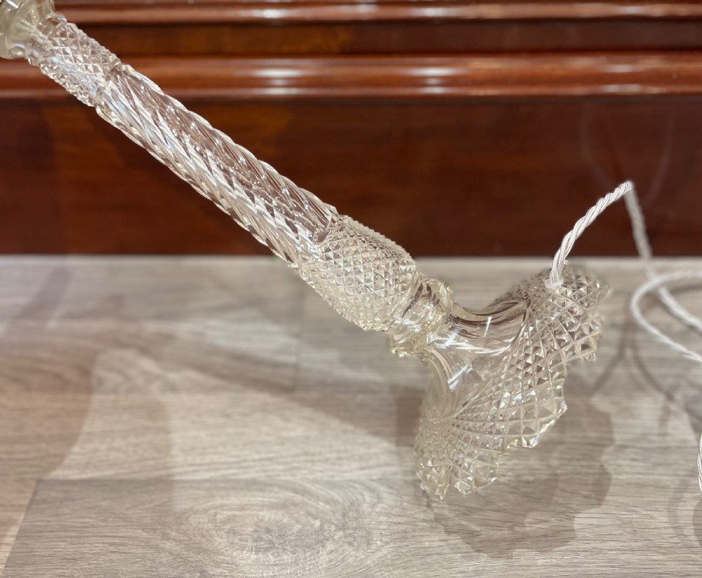 Quality Cut Glass Table Lamp with Shade View V