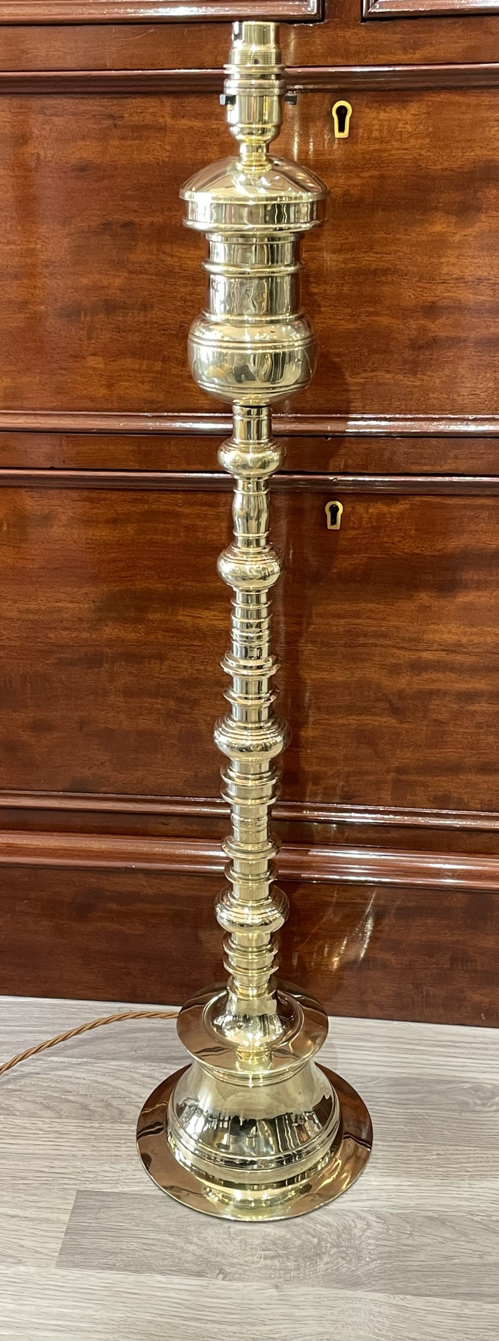 Large Ecclesiastical Solid Brass Table Lamp 
