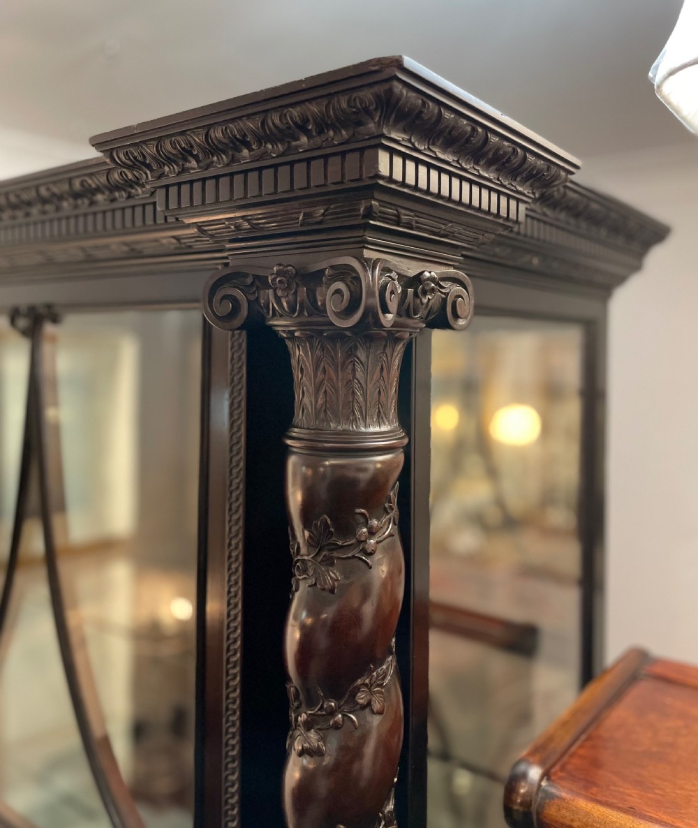Impressive Victorian Ebonised Teak Display Cabinet View V