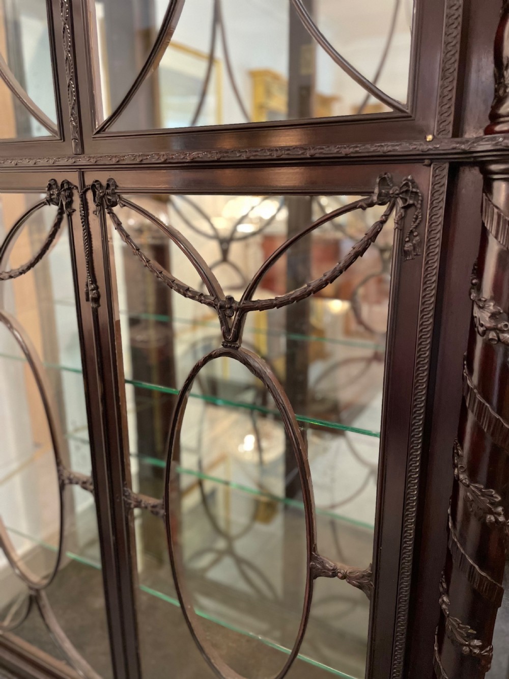 Impressive Victorian Ebonised Teak Display Cabinet View VII