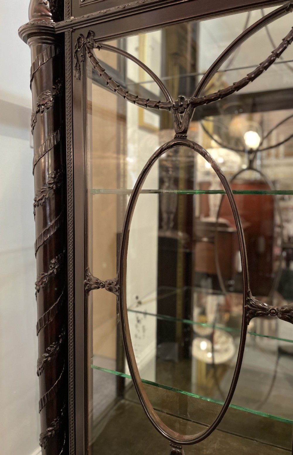 Impressive Victorian Ebonised Teak Display Cabinet View VIII