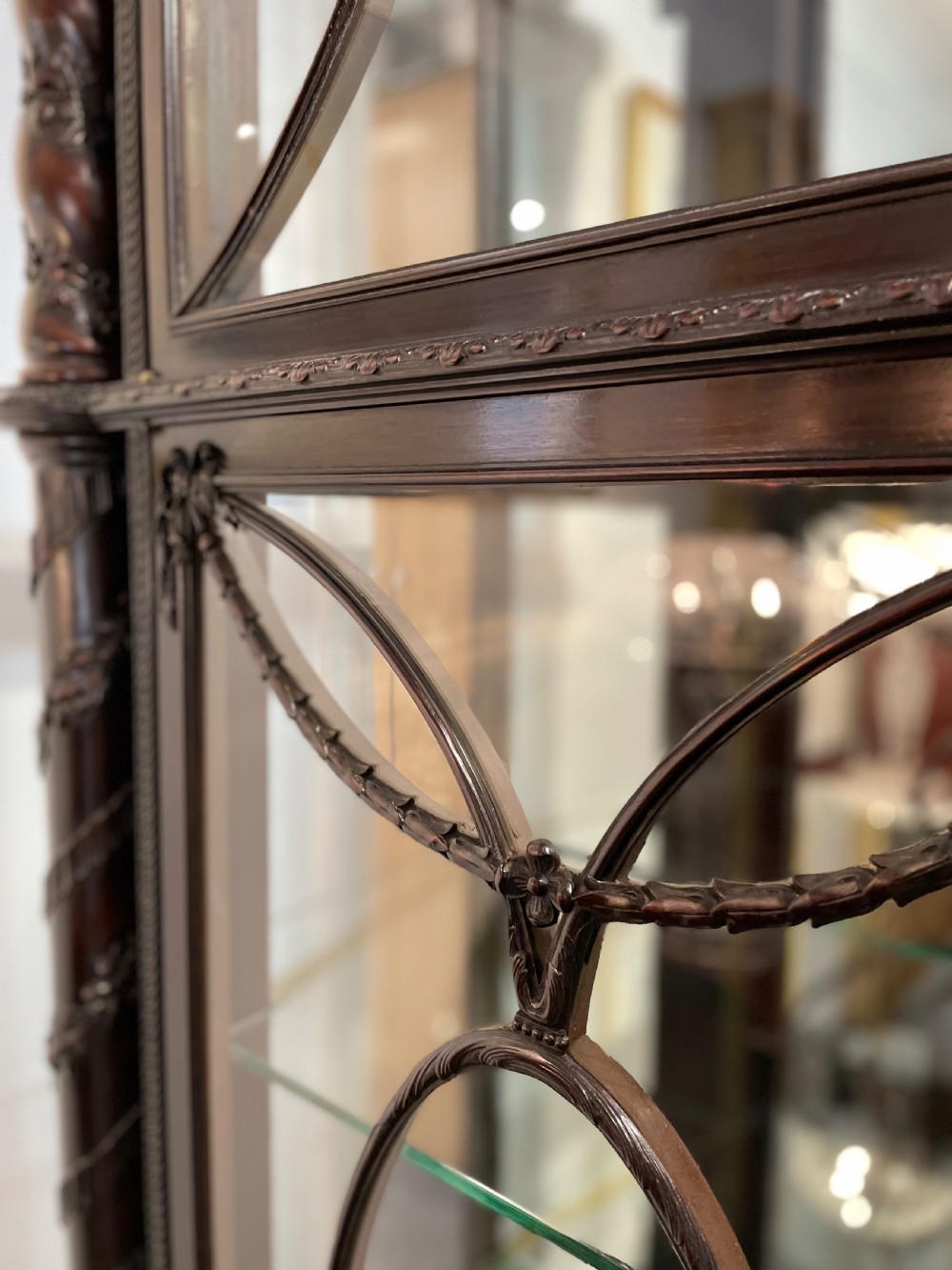 Impressive Victorian Ebonised Teak Display Cabinet View XII