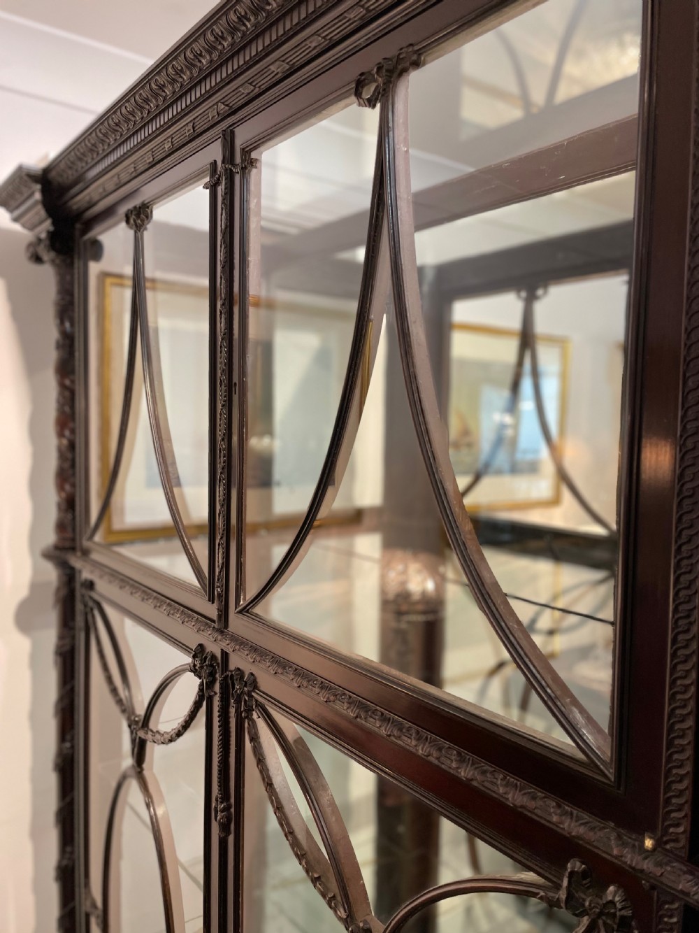 Impressive Victorian Ebonised Teak Display Cabinet View XIII