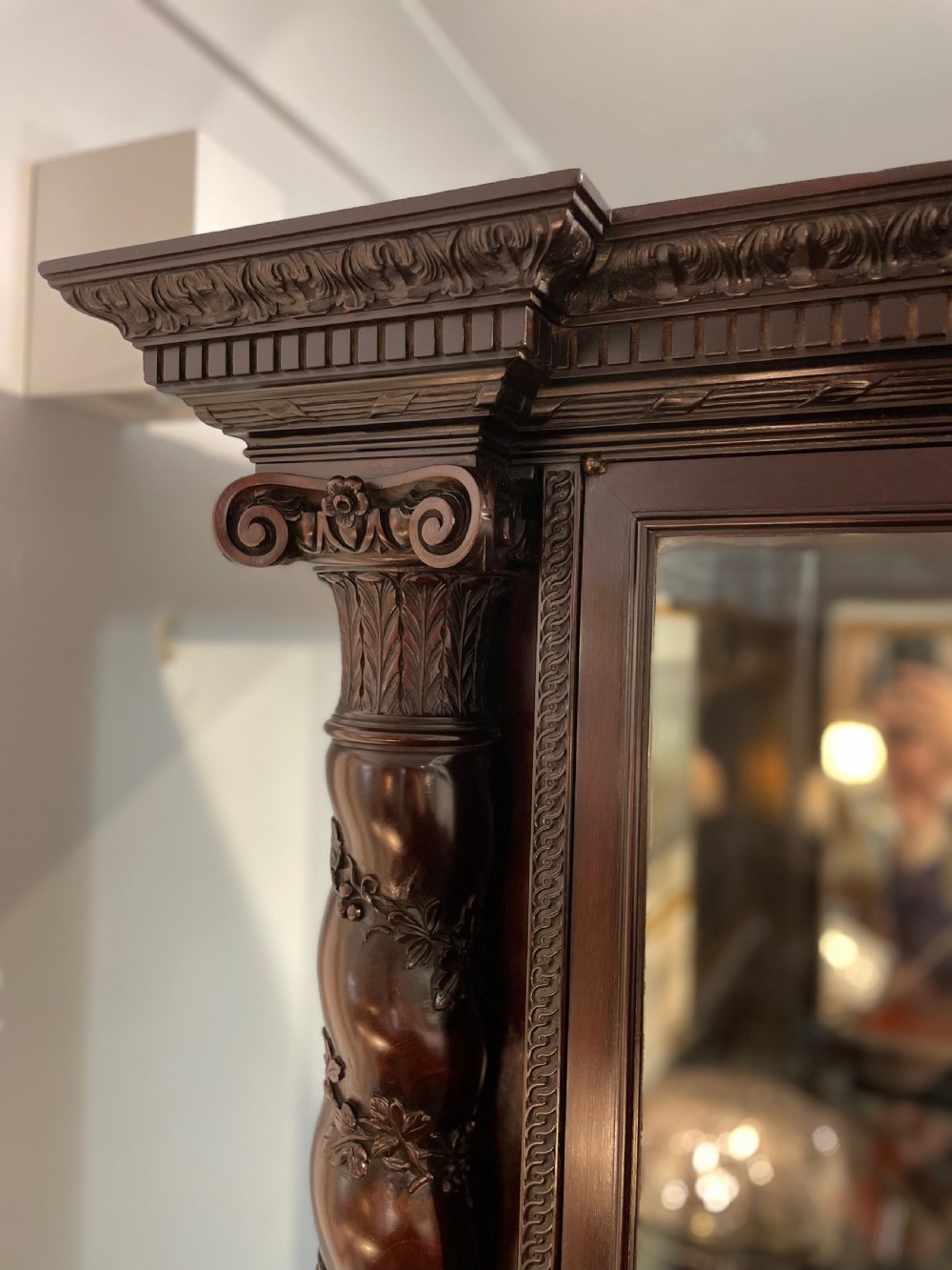 Impressive Victorian Ebonised Teak Display Cabinet View XV